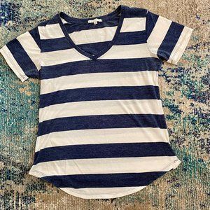 Z Supply Blue and Cream Striped Shirt